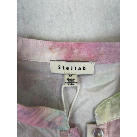 NWT Stellah Tie Dye pastel party Ruffled Top, Medium - Picture 3 of 5